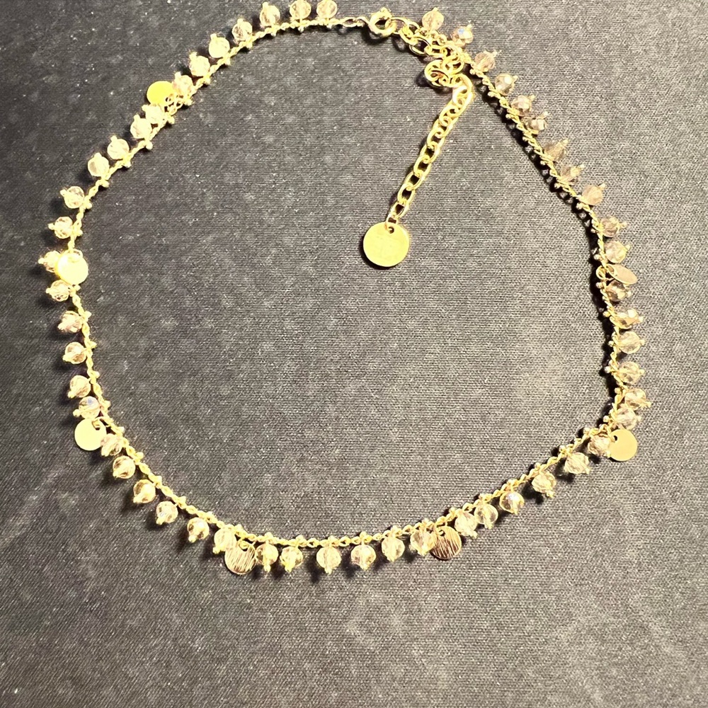 Elegant Gold Clear Beaded Women's Necklace